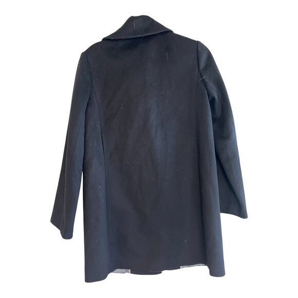 J.Crew Ruffled 100% Wool Vintage Coat Black Size 8 - Picture 2 of 4